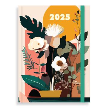 2025 ΗΜΕΡΟΛΟΓΙΟ ΗΜΕΡΗΣΙΟ ΛΕΥΚΟ 14x20cm ΜΕ ΠΡΑΣΙΝΟ ΛΑΣΤΙΧΟ BLOSSOM 586118 (MUST)