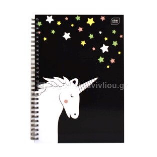 INTERDRUK ΤΕΤΡΑΔΙΟ ΣΠΙΡΑΛ 17x25cm 2 ΘΕΜΑΤΩΝ 60φ CUTE GIRL ΛΕΥΚΟΣ ΜΟΝΟΚΕΡΟΣ ΑΣΤΕΡΙΑ