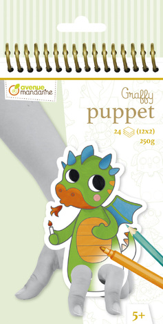 AVENUE MANDARINE GRAFFY PUPPET ΜΠΛΟΚ ΖΩΓΡΑΦΙΚΗΣ 10x20cm 24φ ΔΡΑΚΟΣ GY096C