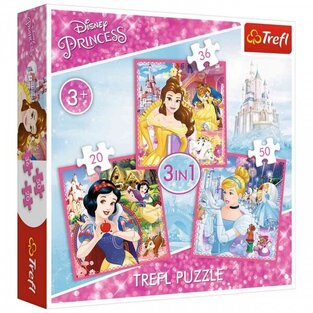 TREFL ΠΑΖΛ 3 ΣΕ 1 (20/36/50 ΤΕΜΑΧΙΩΝ) PRINCESSES 34833