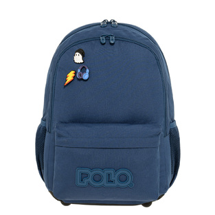 POLO ΣΧΟΛΙΚΗ ΤΣΑΝΤΑ ΣΑΚΙΔΙΟ ΠΛΑΤΗΣ ΔΗΜΟΤΙΚΟΥ PINS ΜΠΛΕ 901059 5200
