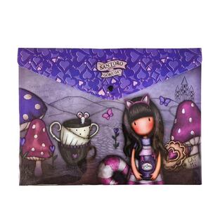 GRAFFITI SANTORO GORJUSS ΦΑΚΕΛΟΣ ΜΕ ΚΟΥΜΠΙ 23x33cm LILA 23719