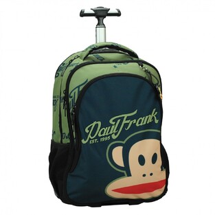 BACK ME UP PAUL FRANK ΣΧΟΛΙΚΗ ΤΣΑΝΤΑ ΣΑΚΙΔΙΟ TROLLEY ΤΡΟΛΕΙ ΔΗΜΟΤΙΚΟΥ VINTAGE ΠΡΑΣΙΝΟ ΛΑΔΙ 376 03074