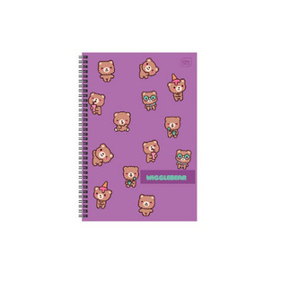 INTERDRUK ΤΕΤΡΑΔΙΟ ΣΠΙΡΑΛ 17x25cm 3 ΘΕΜΑΤΩΝ 90φ CUTE KAWAII WIGGLEBEAR  ΜΩΒ