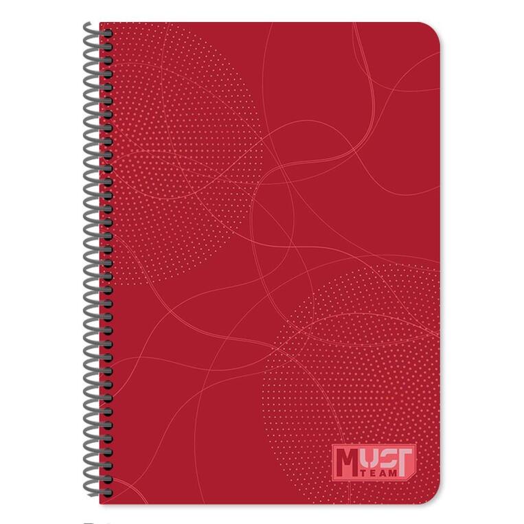MUST TEAM ΤΕΤΡΑΔΙΟ ΣΠΙΡΑΛ 17x25cm 4 ΘΕΜΑΤΩΝ ΠΕΡΦΟΡΕ ΜΕ ΤΡΥΠΕΣ PP 120φ ΚΟΚΚΙΝΟ 587590
