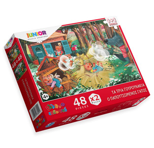 MASTER PUZZLE CREATORS ΠΑΖΛ 2x48τεμ ΤΑ ΤΡΙΑ ΓΟΥΡΟΥΝΑΚΙΑ / Ο ΠΑΠΟΥΤΣΩΜΕΝΟΣ ΓΑΤΟΣ