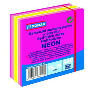 DONAU ΑΥΤΟΚΟΛΛΗΤΑ ΧΑΡΤΑΚΙΑ ΣΗΜΕΙΩΣΕΩΝ ΚΥΒΟΣ 7,6x7,6cm NEON ΧΡΩΜΑΤΙΣΤΟΣ ΡΟΖ ΑΠΟΧΡΩΣΕΙΣ 400φ 757402199