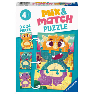 RAVENSBURGER ΠΑΖΛ 3x24 ΤΕΜΑΧΙΩΝ MIX AND MATCH ΓΛΥΚΟ ΔΕΙΝΟΣΑΥΡΑΚΙ 05197