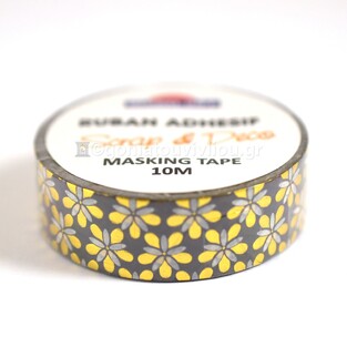 GLOBAL GIFT MASKING TAPE (WASHI TAPE) ΑΥΤΟΚΟΛΛΗΤΗ ΤΑΙΝΙΑ ΧΕΙΡΟΤΕΧΝΙΑΣ 10m ΛΟΥΛΟΥΔΙΑ 980339