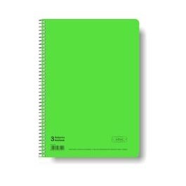 ORBIS ΤΕΤΡΑΔΙΟ ΣΠΙΡΑΛ A4 (21x29,7cm) 3 ΘΕΜΑΤΩΝ 90φ FLUO ΠΡΑΣΙΝΟ FU30