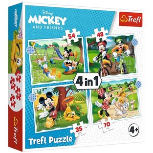 TREFL ΠΑΖΛ 4 ΣΕ 1 (35/48/54/70 ΤΕΜΑΧΙΩΝ) MICKEY MOUSE NICE DAY 34604