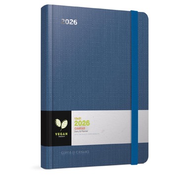 2026 ΗΜΕΡΟΛΟΓΙΟ ΗΜΕΡΗΣΙΟ 13x21cm CANVAS ΜΠΛΕ ΜΕ ΛΑΣΤΙΧΟ 626121385 (UNIPAP)