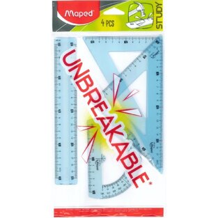 MAPED STUDY ΣΕΤ ΓΕΩΜΕΤΡΙΚΩΝ ΟΡΓΑΝΩΝ 20cm UNBREAKABLE (ΔΕΝ ΣΠΑΝΕ) ΜΠΛΕ 4τεμ 981703