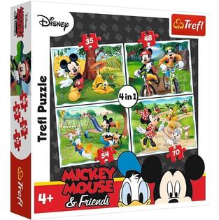 TREFL ΠΑΖΛ 4 ΣΕ 1 (35/48/54/70 ΤΕΜΑΧΙΩΝ) MICKEY MOUSE AND FRIENDS 34261