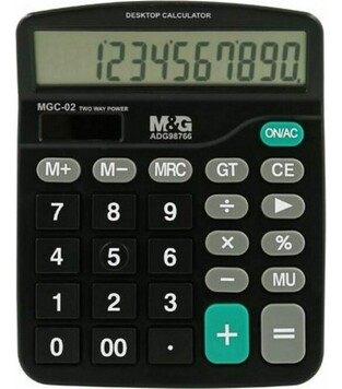 M&G ΑΡΙΘΜΟΜΗΧΑΝΗ MGC02 12 ΨΗΦΙΩΝ ΜΠΑΤΑΡΙΑ ΗΛΙΑΚΟ ADG98766 98837