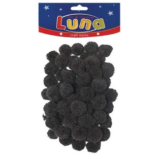 LUNA ΣΕΤ POM PONS (ΠΟΜ ΠΟΝΣ) 15MM ΜΑΥΡΟ 60TMX 0620405