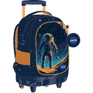 MUST TEAM ΣΧΟΛΙΚΗ ΤΣΑΝΤΑ ΣΑΚΙΔΙΟ TROLLEY ΤΡΟΛΕΙ ΔΗΜΟΤΙΚΟΥ 3 ΘΗΚΕΣ NASA ASTRONAUT IN UNIVERSE 486111
