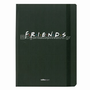 SALKO ΣΗΜΕΙΩΜΑΤΑΡΙΟ FRIENDS ΒΙΒΛΙΟΔΕΤΗΜΕΝΟ ΜΕ ΛΑΣΤΙΧΟ A5 14,8x21cm 96φ ΜΕ ΓΡΑΜΜΕΣ ΜΑΥΡΟ 4035