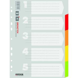 OFFICE PRODUCTS  ΔΙΑΧΩΡΙΣΤΙΚΟ ΕΥΡΕΤΗΡΙΟ ΧΑΡΤΙΝΟ ΧΡΩΜΑΤΙΣΤΟ A4 (21x29,7cm) 5 ΘΕΜΑΤΩΝ 2107052199