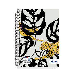 SKAG ΤΕΤΡΑΔΙΟ ΣΠΙΡΑΛ 17x25cm 2 ΘΕΜΑΤΩΝ 60φ UNIVERSITY FUN ΤΙΓΡΗΣ 9222