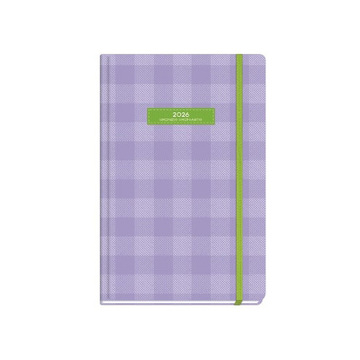 2026 ΗΜΕΡΟΛΟΓΙΟ ΗΜΕΡΗΣΙΟ ΛΕΥΚΟ 11x17cm PLAID ΚΑΡΟ ΜΩΒ ΜΕ ΕΥΡΕΤΗΡΙΟ ΜΗΝΩΝ ΚΑΙ ΛΑΣΤΙΧΟ ΗΒ 833192 (THE WRITING FIELDS) (7410066)