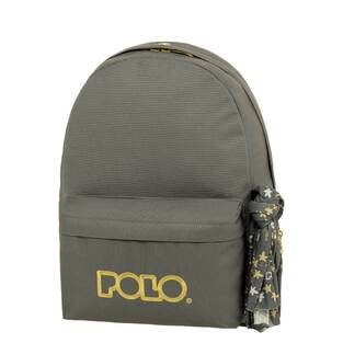 POLO ΣΧΟΛΙΚΗ ΤΣΑΝΤΑ ΣΑΚΙΔΙΟ ΠΛΑΤΗΣ ΜΕ ΜΑΝΤΗΛΙ 23lt ΓΚΡΙ ΜΕ ΚΙΤΡΙΝΑ ΓΡΑΜΜΑΤΑ 901135 2276