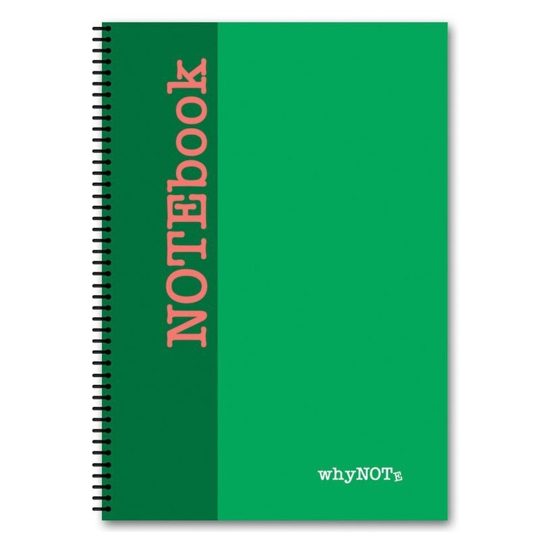 WHYNOTE ΤΕΤΡΑΔΙΟ ΣΠΙΡΑΛ Α4 (21x29,7cm) 4 ΘΕΜΑΤΩΝ 120φ DUAL ΠΡΑΣΙΝΟ 810014