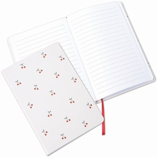FUNKY FISH ΣΗΜΕΙΩΜΑΤΑΡΙΟ ΒΙΒΛΙΟΔΕΤΗΜΕΝΟ A5 14,8x21cm WHITE CHERRY BLOSSOM ΜΕ ΓΡΑΜΜΕΣ 30031012