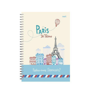 NEXT ΤΕΤΡΑΔΙΟ ΣΠΙΡΑΛ A4 (21x29,7cm) 2 ΘΕΜΑΤΩΝ 70φ TRAVEL PARIS JE T AIME 02889 3