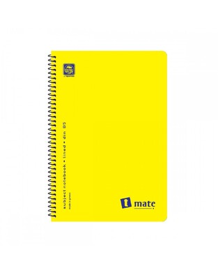 SPECIAL BY TYPOTRUST ΤΕΤΡΑΔΙΟ ΣΠΙΡΑΛ T MATE ΠΛΑΣΤΙΚΟ ΑΔΙΑΦΑΝΟ ΕΞΩΦΥΛΛΟ 17x25cm 3 ΘΕΜΑΤΩΝ 90φ ΣΚΟΥΡΟ ΚΙΤΡΙΝΟ