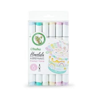 OHUHU HONOLULU ΣΕΤ 6 ΜΑΡΚΑΔΟΡΟΙ ΟΙΝΟΠΝΕΥΜΑΤΟΣ ΜΕ ΔΙΠΛΗ ΜΥΤΗ (ΠΛΑΚΕ ΚΑΙ ΠΙΝΕΛΟ) PASTEL TONE OHUY308040351