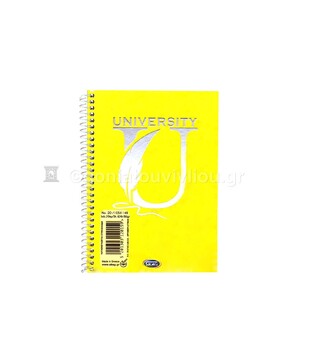 SKAG ΣΗΜΕΙΩΜΑΤΑΡΙΟ ΣΠΙΡΑΛ 10,5x14,8cm 2 ΘΕΜΑΤΩΝ 80φ No20 UNIVERSITY FOIL ΚΙΤΡΙΝΟ 120159