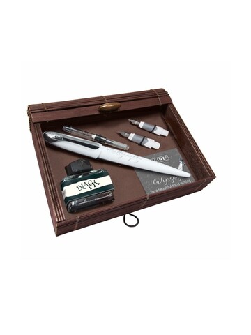 ONLINE ΣΕΤ ΚΑΛΛΙΓΡΑΦΙΑΣ ΠΕΝΑ ΛΕΥΚΗ ΜΕ 3 ΜΥΤΕΣ 0.8mm 1.4mm 1.8mm ΚΑΙ 1 ΜΠΟΥΚΑΛΑΚΙ ΜΕΛΑΝΙ ΜΑΥΡΟ 110030