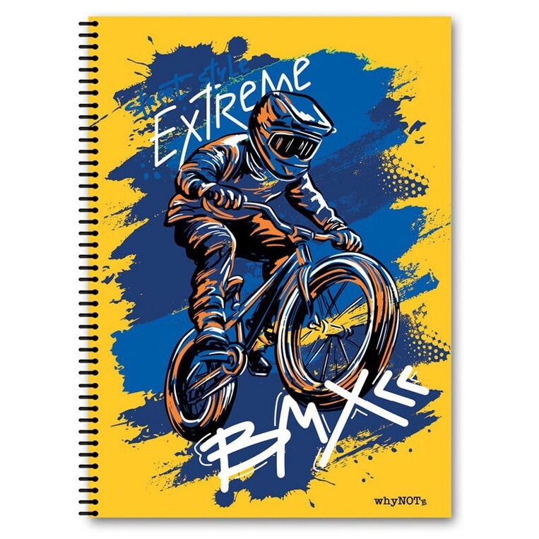 WHYNOTE ΤΕΤΡΑΔΙΟ ΣΠΙΡΑΛ Α4 (21x29,7cm) 2 ΘΕΜΑΤΩΝ 60φ SPORTS ΜΗΧΑΝΗ 810020
