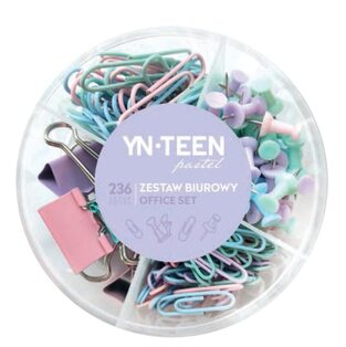 INTERDRUK YN TEEN PASTEL ΣΕΤ ΜΕ ΣΥΝΔΕΤΗΡΕΣ ΠΙΑΣΤΡΕΣ ΚΑΙ ΚΑΡΦΑΚΙΑ ΓΙΑ ΠΙΝΑΚΑ ΦΕΛΛΟΥ 236τεμ ΠΑΣΤΕΛ ΑΠΟΧΡΩΣΕΙΣ
