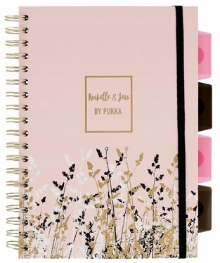 PUKKA PAD ΤΕΤΡΑΔΙΟ ΣΠΙΡΑΛ 17x25cm 5 ΘΕΜΑΤΩΝ ROCHELLE AND LESS ΠΕΡΦΟΡΕ ΜΕ ΛΑΣΤΙΧΟ ΡΟΖ 100φ 9447ROC