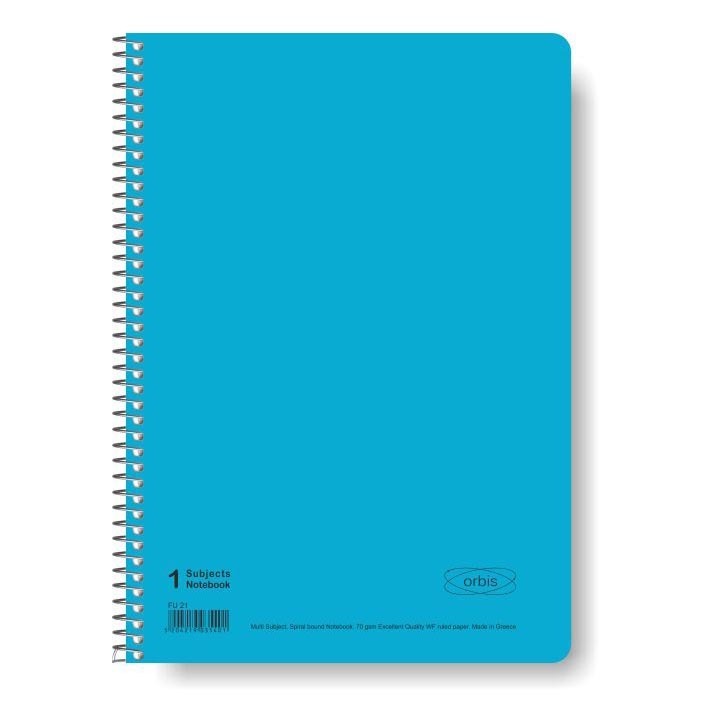 ORBIS ΤΕΤΡΑΔΙΟ ΣΠΙΡΑΛ Α4 (21x29,7cm) 1 ΘΕΜΑΤΟΣ 30φ FLUO ΜΠΛΕ FU10