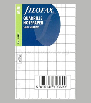 FILOFAX MINI WHITE QUADRILLE NOTEPAPER 512905