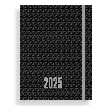 2025 ΗΜΕΡΟΛΟΓΙΟ ΗΜΕΡΗΣΙΟ ΛΕΥΚΟ 12x17cm ΜΕ ΛΑΣΤΙΧΟ LUXURY ΜΑΥΡΟ 586122 (MUST)