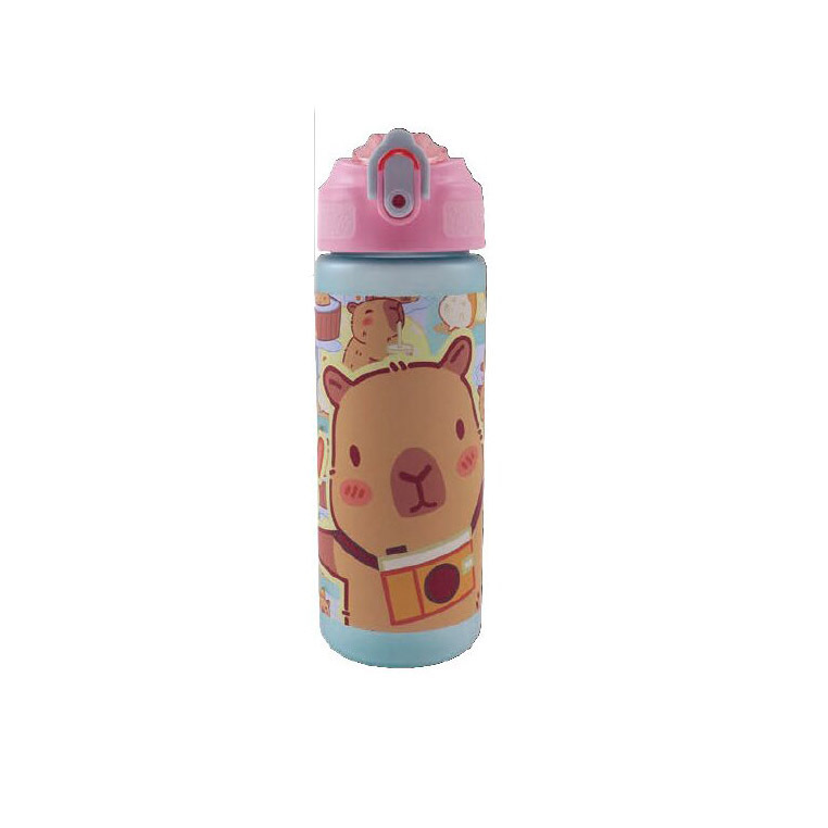 GIM ΠΑΓΟΥΡΙ ΠΛΑΣΤΙΚΟ ΜΕ ΚΑΛΑΜΑΚΙ 600ml CAPYBARA HAPPY LIFE 550 13217