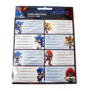 GIM ΕΤΙΚΕΤΕΣ ΤΕΤΡΑΔΙΩΝ SONIC 3 THE HEDGEHOG 2τεμ 775 40346