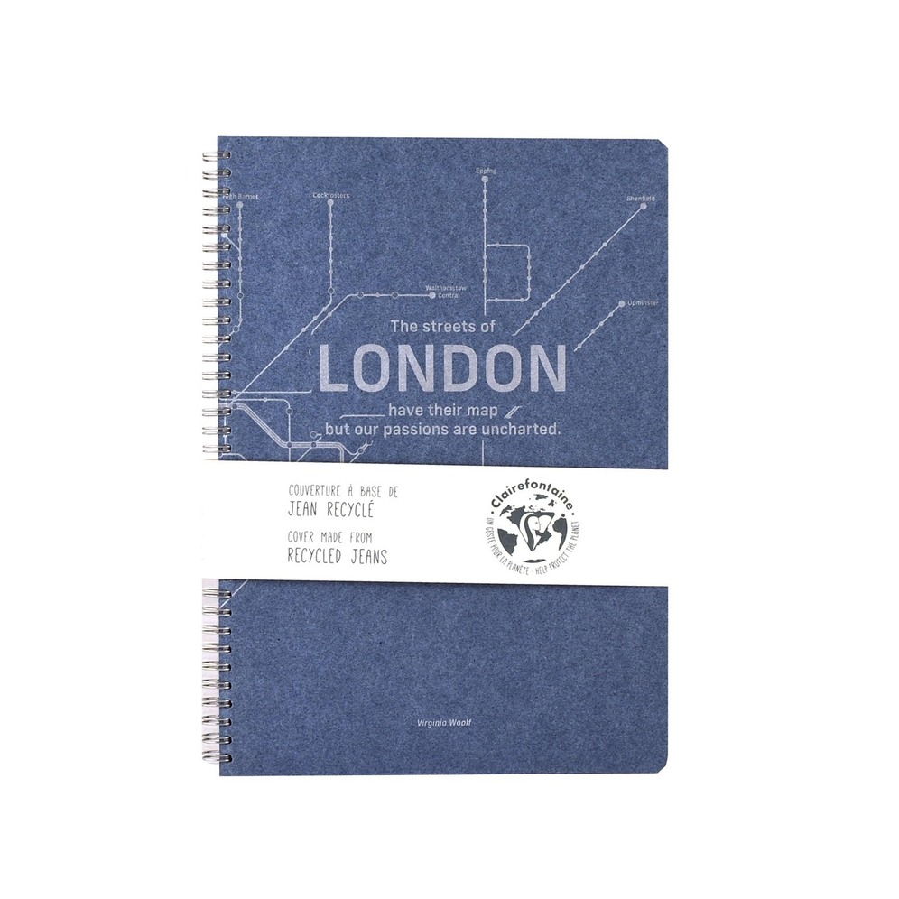 CLAIREFONTAINE ΤΕΤΡΑΔΙΟ ΣΠΙΡΑΛ A4 (21x29,7cm) 1 ΘΕΜΑΤΟΣ JEANS METRO LONDON 74φ