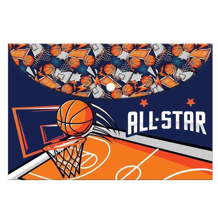MUST TEAM ΦΑΚΕΛΟΣ ΜΕ ΚΟΥΜΠΙ ΠΛΑΣΤΙΚΟΣ A4 (21x29,7cm) BASKETBALL ALL STAR 586503