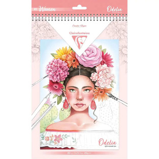 CLAIREFONTAINE ODELIA ΜΠΛΟΚ ΖΩΓΡΑΦΙΚΗΣ A4 (21x29,7cm) ΜΕ ΠΡΟΤΥΠΩΜΕΝΑ ΣΧΕΔΙΑ 20φ 250gr WOMEN 3295741