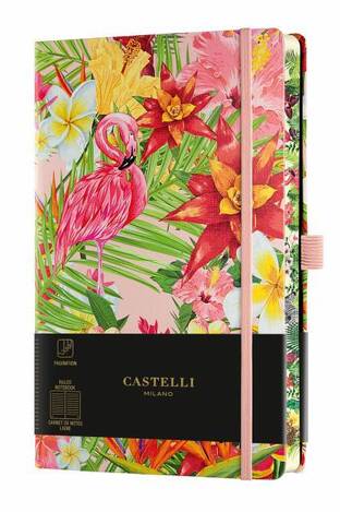 CASTELLI ΣΗΜΕΙΩΜΑΤΑΡΙΟ IVORY ΡΙΓΕ 13x21cm EDEN FLAMINGO ΜΕ ΛΑΣΤΙΧΟ QC6BI005 (ΘΕΟΦΥΛΑΚΤΟΣ)