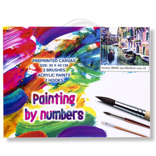 ΣΕΤ ΖΩΓΡΑΦΙΚΗΣ PAINTING BY NUMBERS 30x40cm 89646 ΓΟΝΔΟΛΕΣ (ΠΕΡΙΕΧΕΙ ΤΕΛΑΡΟ ΚΑΙ ΠΙΝΕΛΑ)