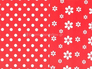 SKAG ZAZOO ΧΑΡΤΟΝΙ 50x70cm 230gr ΔΙΠΛΗΣ ΟΨΗΣ ΚΟΚΚΙΝΟ ΜΕ ΛΕΥΚΑ ΠΟΥΑ ΚΑΙ ΚΟΚΚΙΝΟ ΜΕ ΛΕΥΚΑ ΛΟΥΛΟΥΔΙΑ 292399