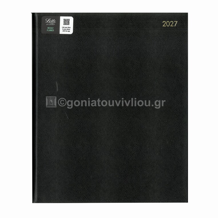 2027 ΗΜΕΡΟΛΟΓΙΟ LETTS ΕΒΔΟΜΑΔΙΑΙΟ 21,5x26,5cm LEGACY QUARTO BLACK 27081636