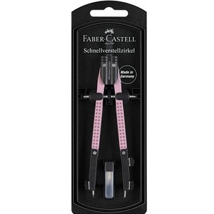 FABER CASTELL ΔΙΑΒΗΤΗΣ ΜΕ ΒΙΔΑ GRIP ΡΟΖ SHADOWS 174021