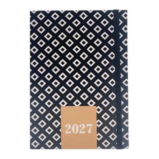 2027 ΗΜΕΡΟΛΟΓΙΟ ΗΜΕΡΗΣΙΟ 12x17cm BLACK AND WHITE ΡΟΜΒΟΙ ΜΕ ΛΑΣΤΙΧΟ 587891 (TESORO)